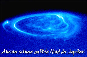 aurore au pôle nord de jupiter